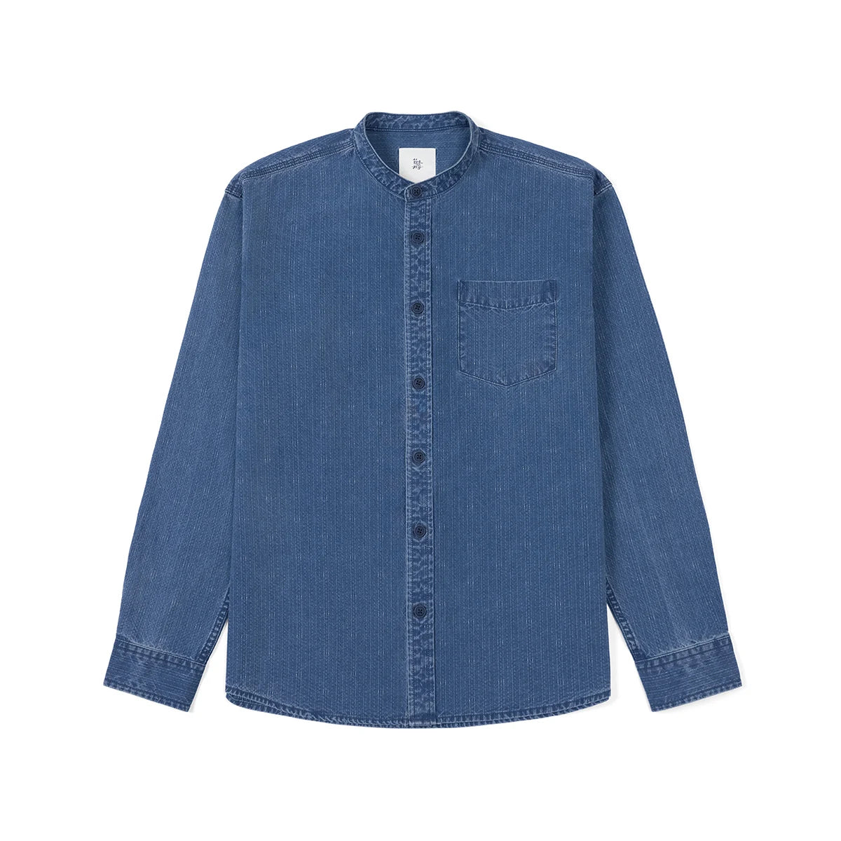 Oversize Vintage Indigo Hemd 2025 Frühling Herren 100% Baumwolle