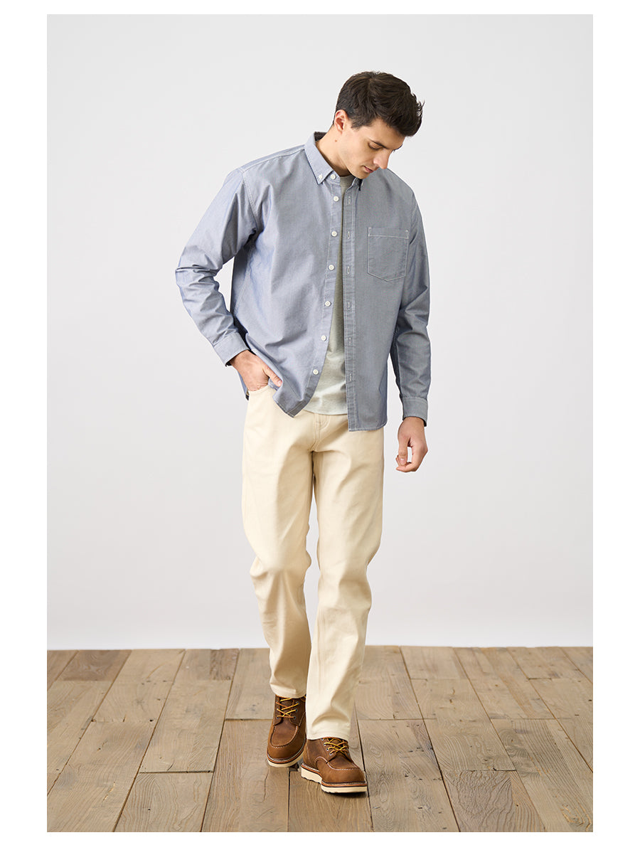 Oversize Oxford Hemd 2025 Frühling Herren Hochwertig Plus Size